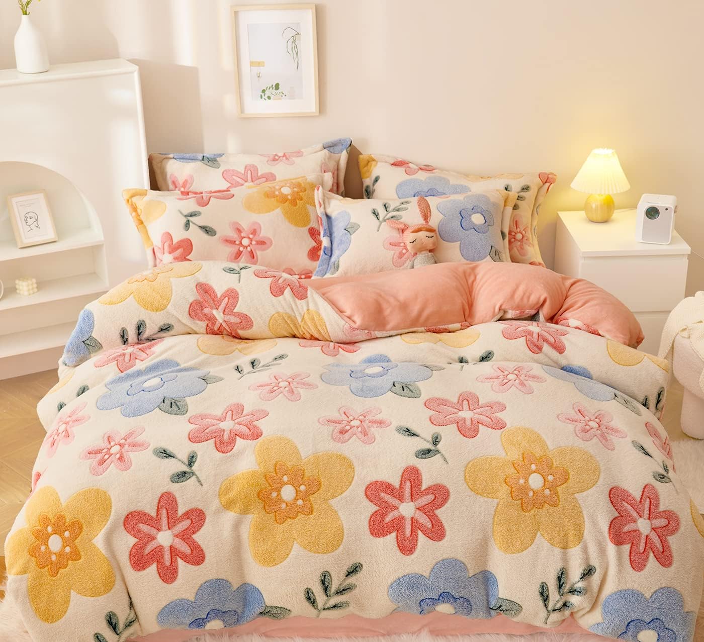 Pink Floral Children's Duvet Cover - Large Size