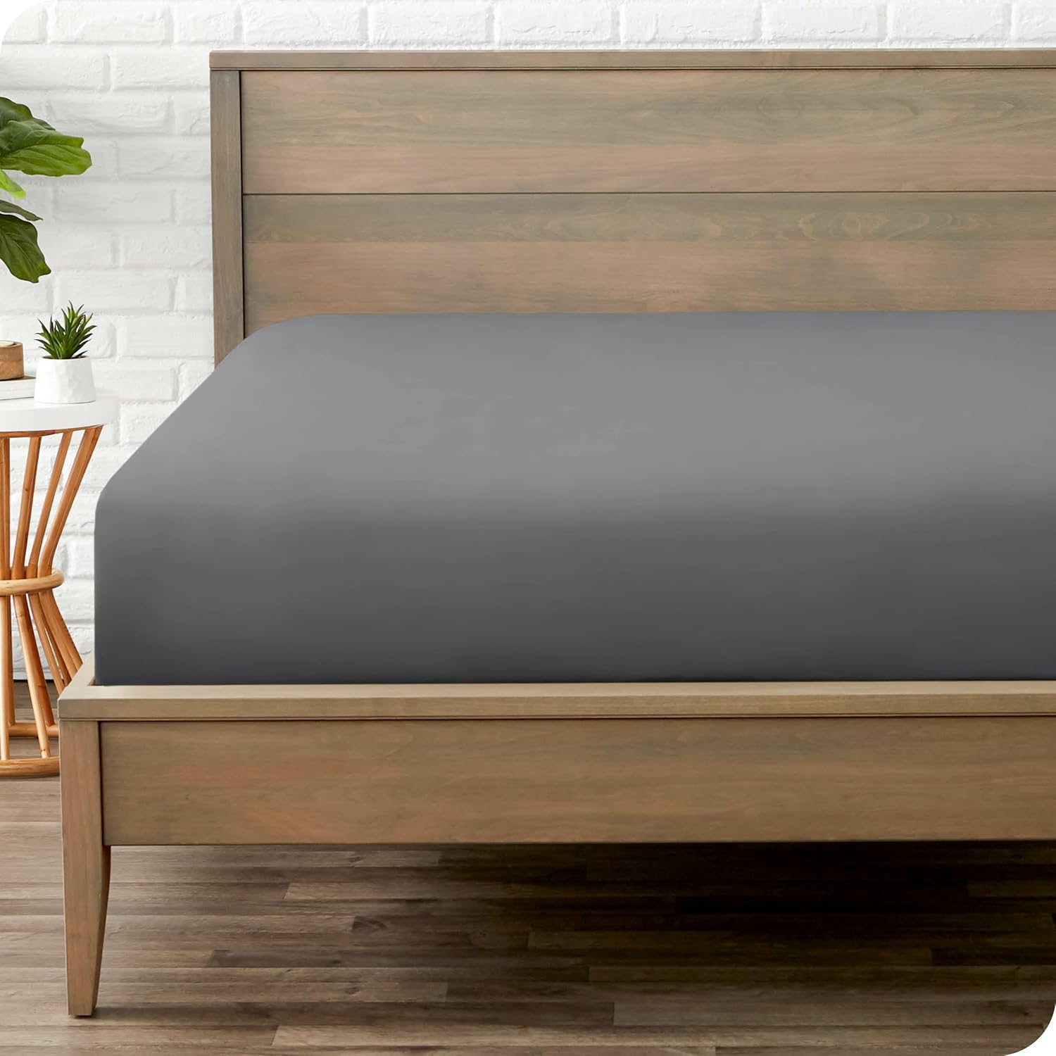 Fitted Bottom Sheet King Size - Premium 1800 Microfiber - Ultra-Soft Hotel Luxury - Deep Pocket - Durable and Long Lasting - Fitted Sheet (King, Grey)