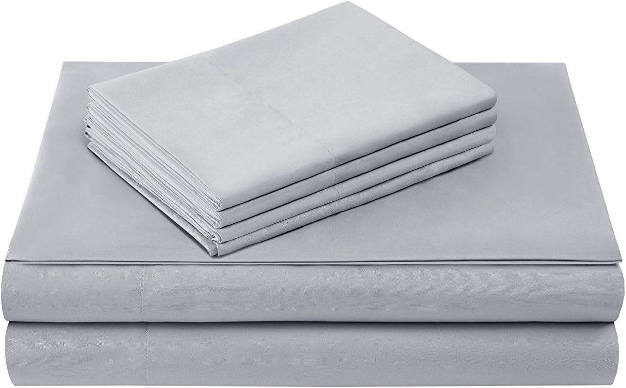 Ultra Soft Hypoallergenic Microfiber 6 Piece Set, Wrinkle Fade Resistant Sheets with Pillow Cases Bedding, Queen, Light Gray - Image 2