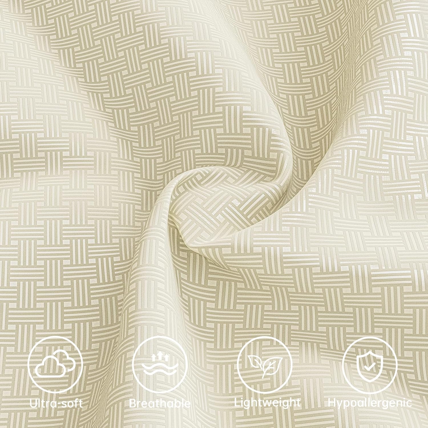 King Size Sheets Set - 4 Pieces Soft Bed Sheets Set - Wrinkle Free & Breathable - for Home or Hotel - Easy-Care Polyester Microfiber Bedding(Ivory, King) - Image 2